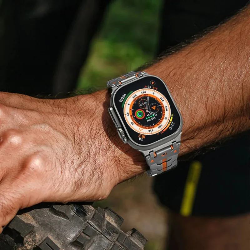 Металлический ремешок для Apple Watch Ultra 49 мм 10 46 мм 42 мм, сменный деловой браслет iWatch 9 8 7 6 5 45 мм 44/41/40 мм, аксессуары