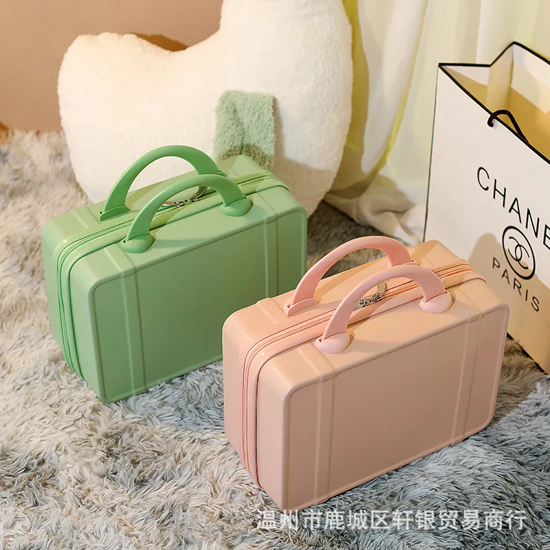 Hand Suitcase Female Gift Box, Gift Storage Case 14 Inch Makeup Case Travel Wedding Case Mini Suitcases