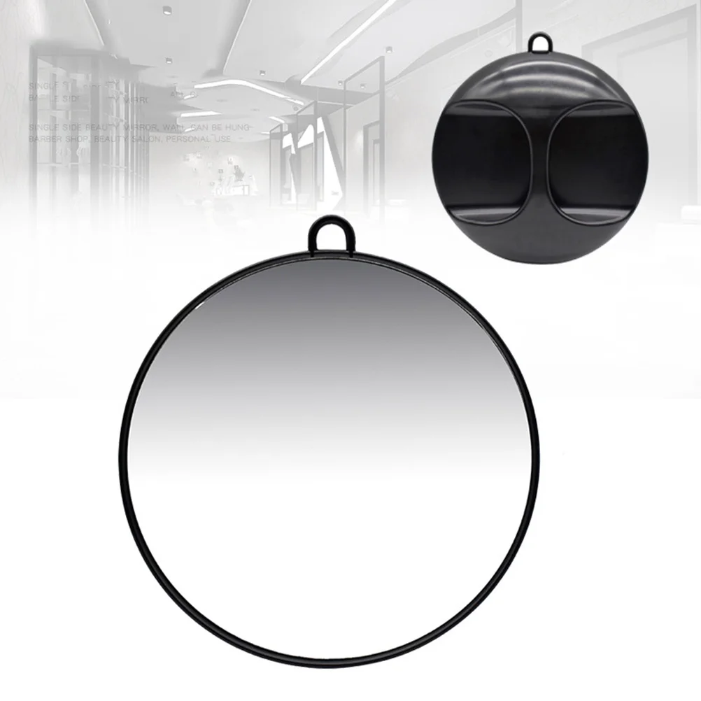 

Elegant Rear View Makeup Mirror Practical Handheld Mirror Round Design for Home Daily Use Lightweight Portable Black
