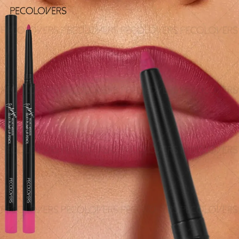 Crayon à lèvres multicolore 1 pièce, représentant le contour des lèvres, lèvres complètes et charmantes, sans sécher, rouge à lèvres nu et rouge