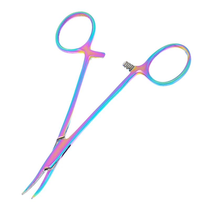 12.5cm New Animals Straight Curved Trauma Shears Pet Hemostat Forceps Dog Grooming Surgical Scissors Pet Cat Clamps D0001A