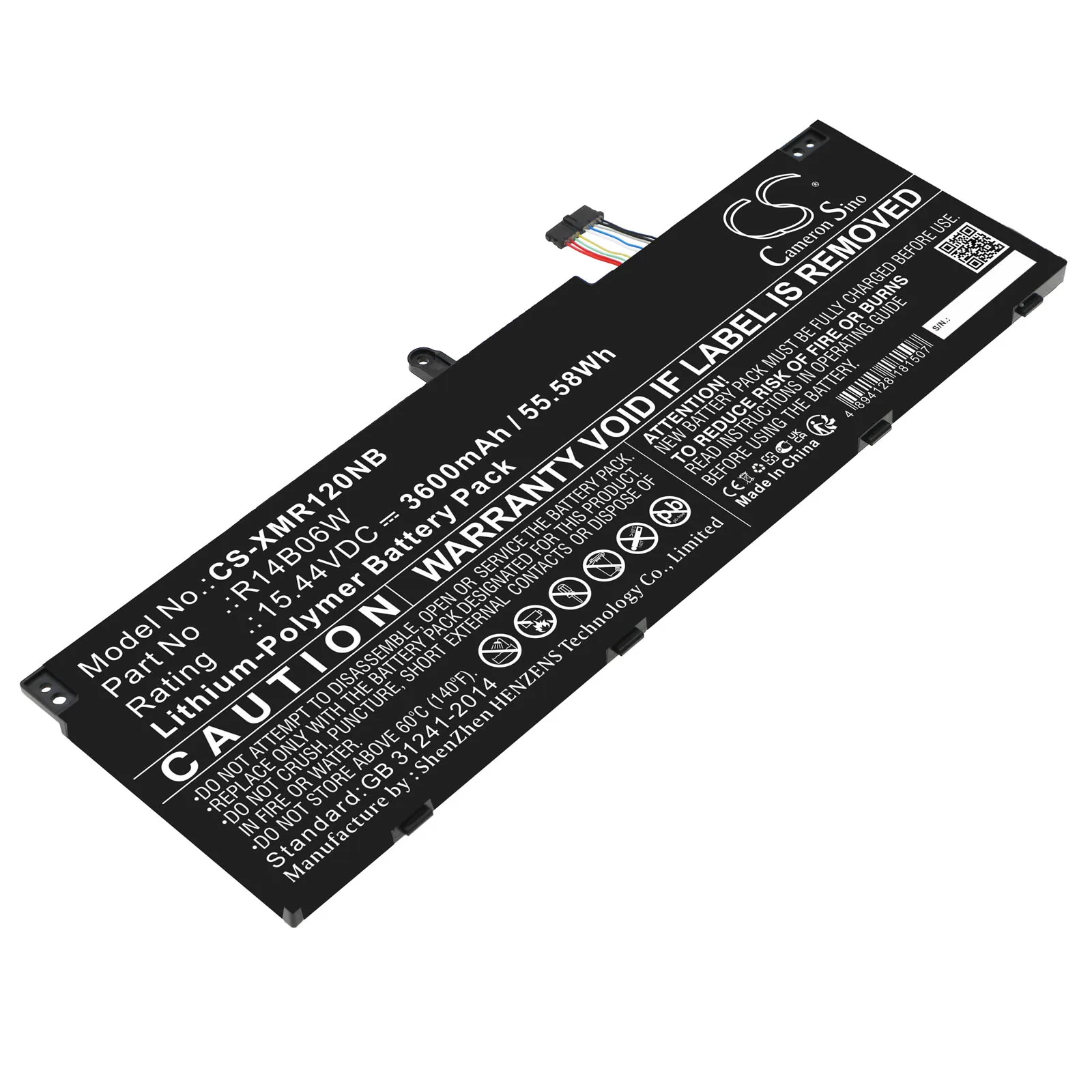 

CS Replacement Battery For Xiaomi R14B06WPN: 3600mAh/55.58Wh