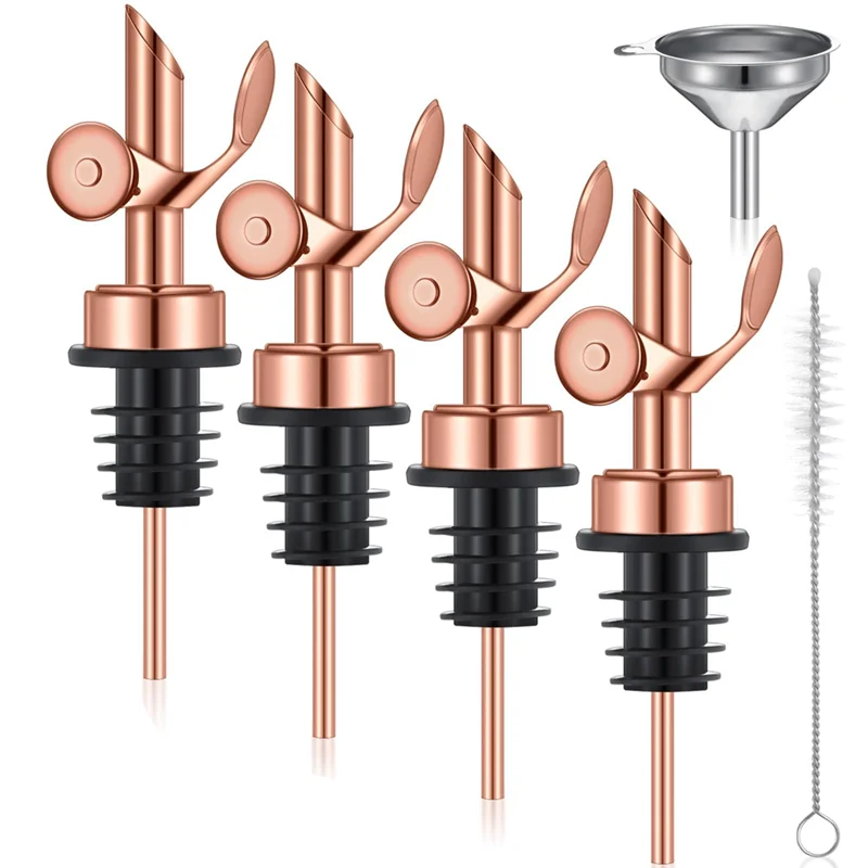 AA81-4 PCS Weighted Stainless Steel Pourers Olive Oil Spout Automatic Opening And Closing Spout