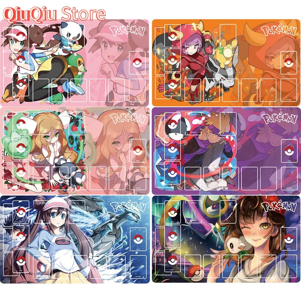 

Pokemon Ptcg Card Mat Mewtwo Marnie Trainer 60X35Cm Dedicated Game Single Player Battle Anime Characters Card Pad Toy Gift