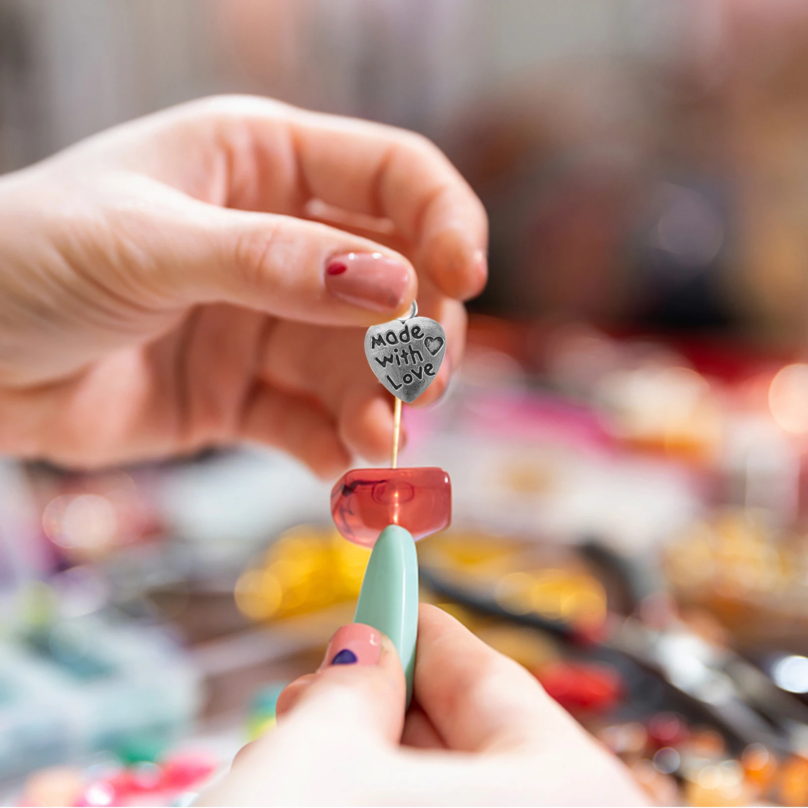 

100Pcs Love Heart Pendant Charm DIY Jewelry Making Bracelet Necklace Heart Charms Accessories Charms for Jewelry Making