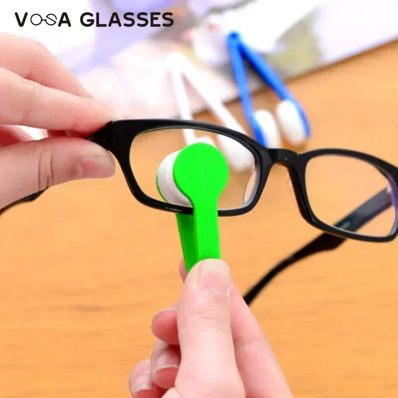 Glasses Cleaning Tools Mini Portable Multifunctional Glasses Cleaning Rub Two-side Glasses Brush Microfiber Spectacles Cleaner