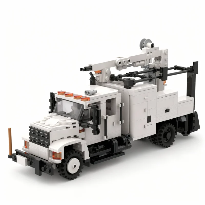 

648PCS MOC Technology International Utility Truck Model DIY Creative Assembly Building Blocks Display Birthday Gift Building Set