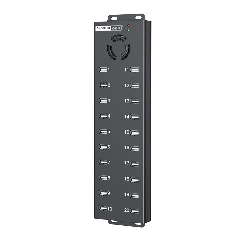 Powered USB Hub 20 Port 12V 10A, 480Mbps Data Transfer, Overcurrent Protection, Metal Case
