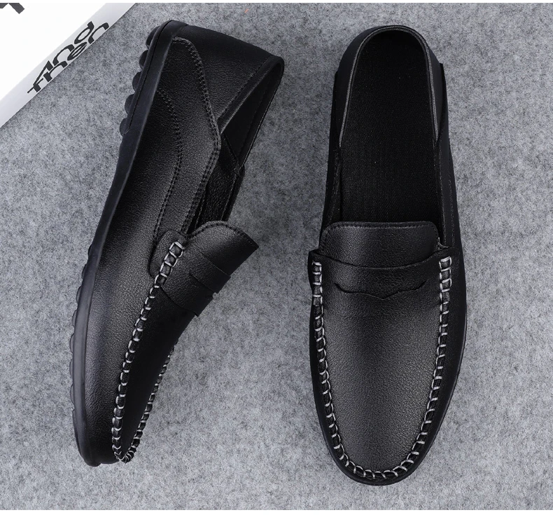 Herren-Slipper in Übergrößen, lässige Alltagsschuhe, neue Modelle für alle Jahreszeiten, weiche Sohle, Outdoor-Fahrerschuhe, weiße Schuhe, modische Schuhe für junge Leute, trendige Schuhe. – Detail 8