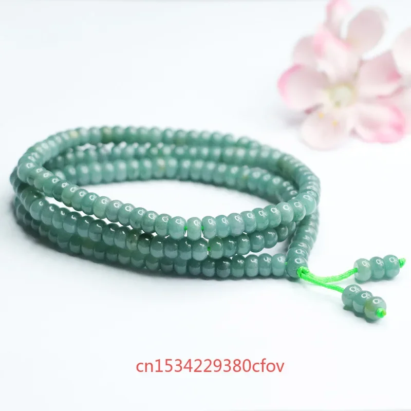 Natural Jade Necklace Blue Water Abacus Bead Sweater Chain Gemstone Bangle Real Jewelry Accessories Energy Healing Gifts Trendy