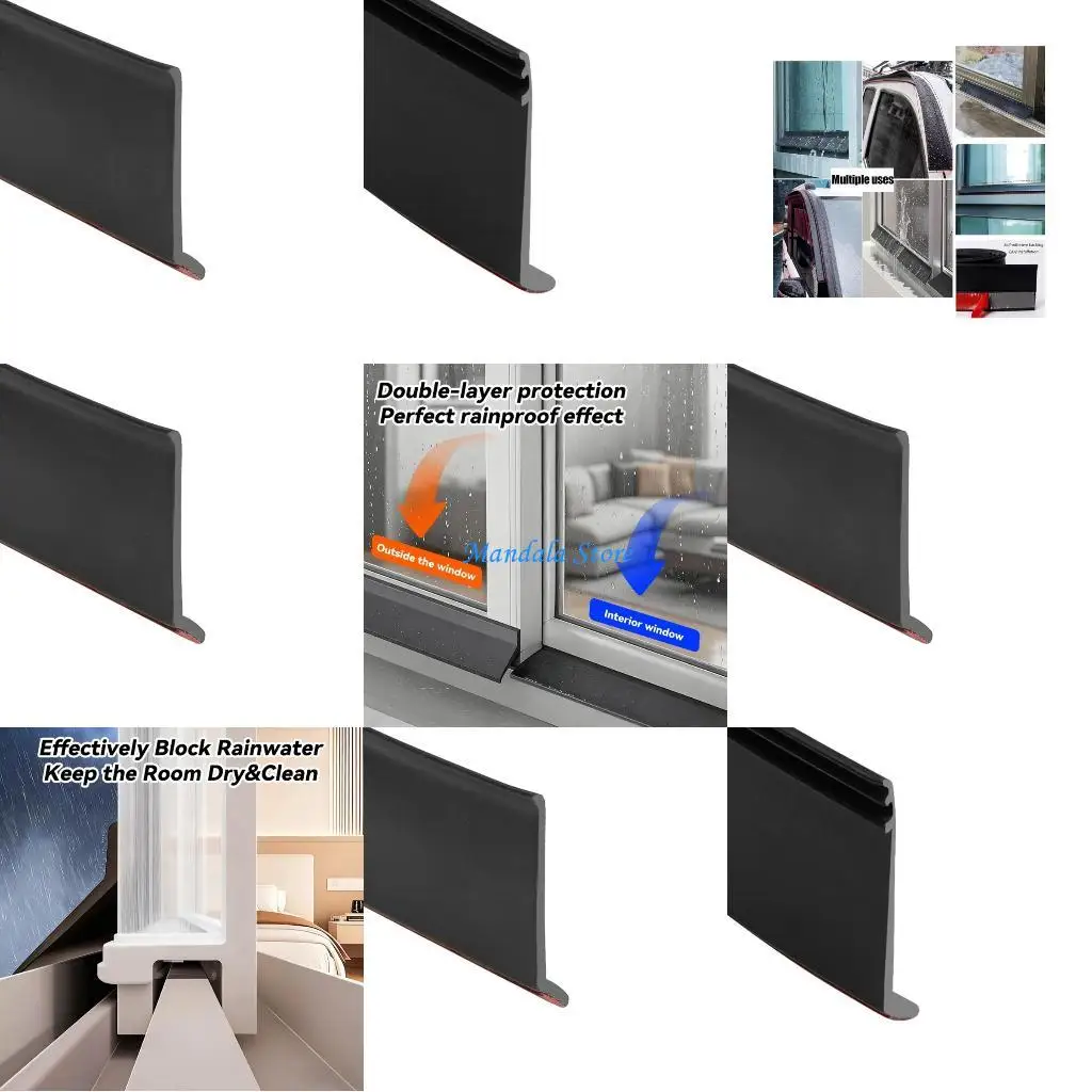 

U2JC Home Window Water Blocking Strips Sliding Window Rain Weatherstrip Rainwater Drainage Strips for Quick Setups Enduring