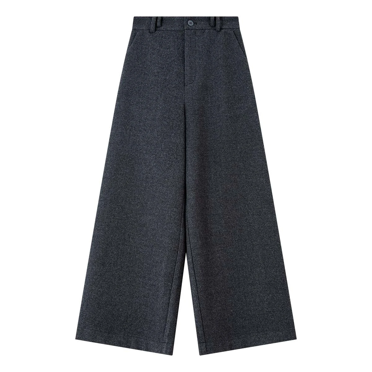 VIMLY Wide Leg Pant Women 2025 Winter Commuting Solid Ankle-Length Zipper Trousers Vintage Fashion Mid-waist Lady Bottoms A3280