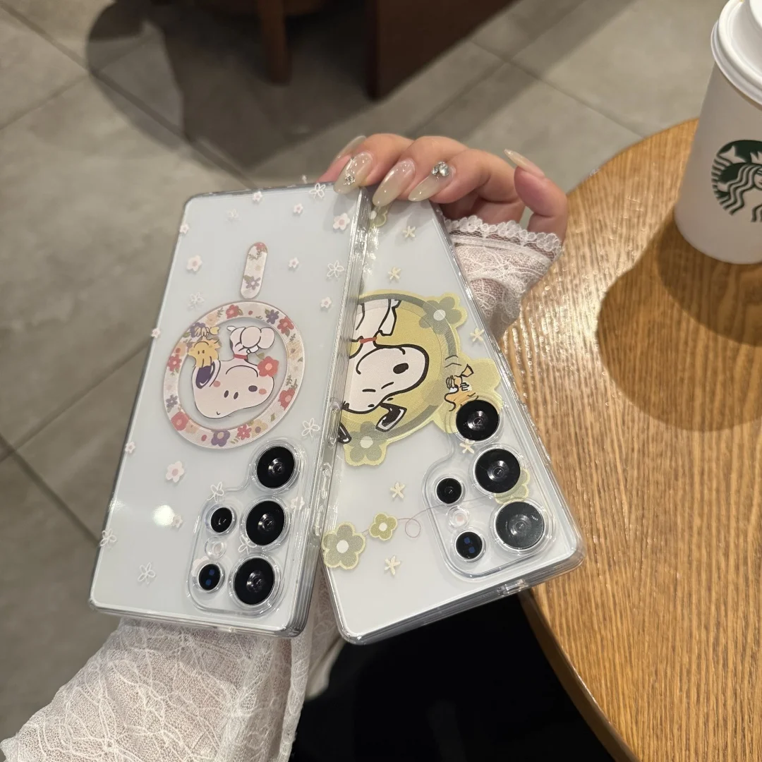 الفول السوداني سنوبي جراب هاتف لسامسونج غالاكسي S21 S22 S23 S24 S25 الترا نوت 10 20 زائد FE A16 A26 A36 المغناطيسي لغطاء Magsafe #6