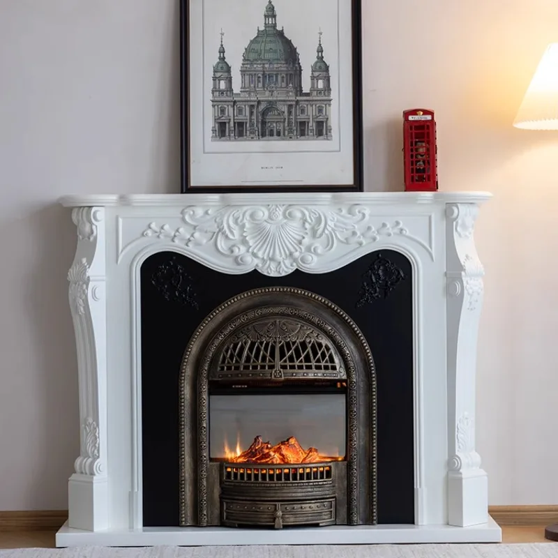 

Yucheng Деревянная промышленность/Французский камин Декоративный шкаф Ретро Каминный шкаф из цельного дерева Скульптура Камин Моделирование пожара