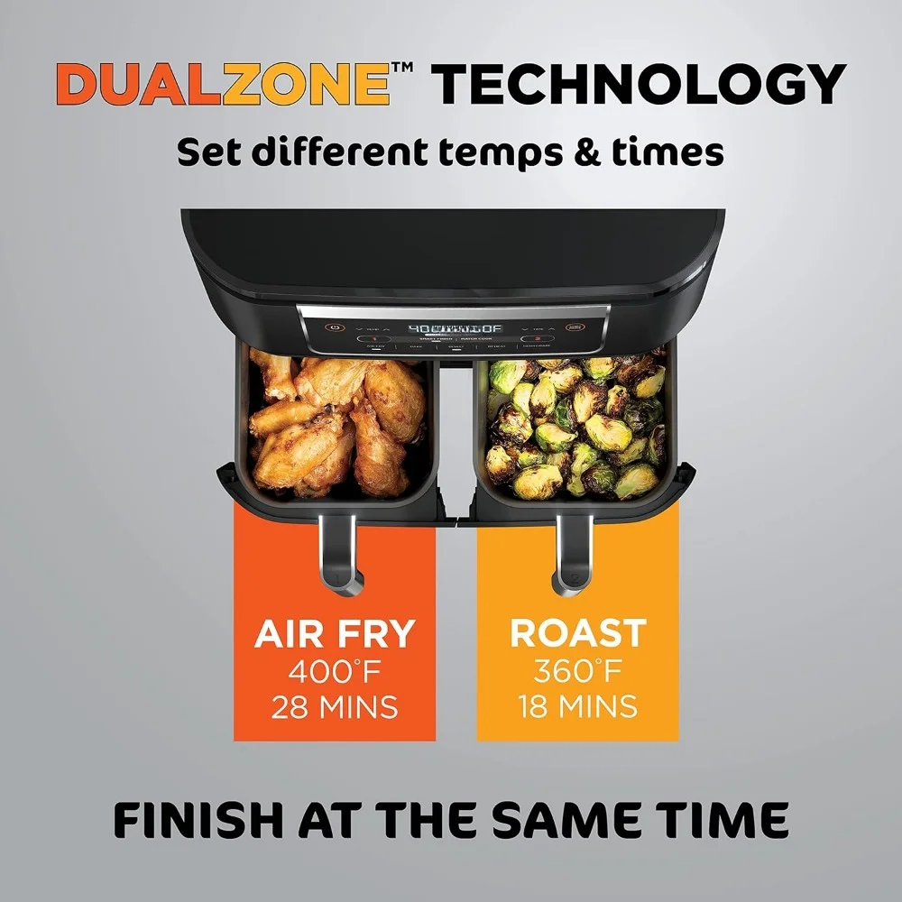 Lucht Friteuse Met Dualzone Technologie, 5-In-1, 6-qt Lucht Friteuse