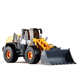 1/50 Bulldozer Wheel Loader Truck Diecast Miniature Toy Car Model Engineering Vehicle Free Wheels Collection Gift Boy Children