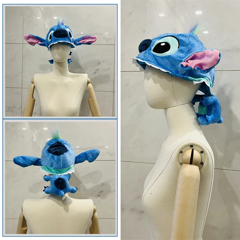 

Disney Stitch Cosplay Hat Anime Cartoon Plush Warm Winter Cap Performance Props Halloween Adult Xmas Party Costume Accesorries