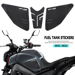 Motocicleta Non-Slip Side Fuel Tank Pad Adesivos, Etiqueta de borracha impermeável, Yamaha MT-09 2021 2022