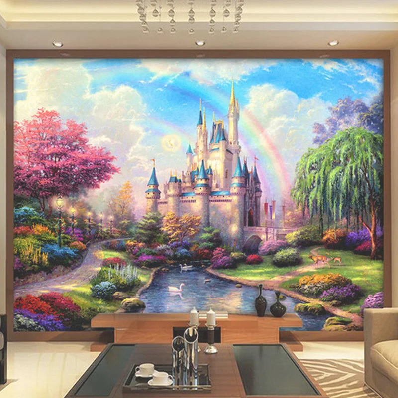 Customized products 3D Wall Mural Bedroom Living Room TV Background  Fantasy Castle Entrance Wallpaper Cartoon children's room