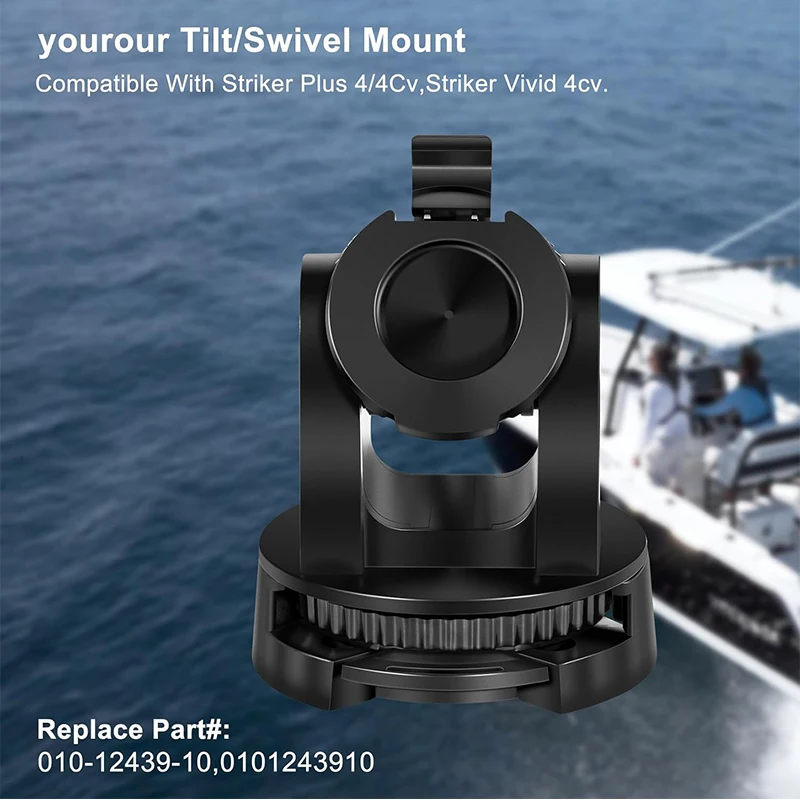 010-12439-10 Secure Tilt/Swivel Mount for Garmin Striker Plus 4/4Cv- Kayaking, Ice Fishing, Boating, and Stand-Up Paddle Board