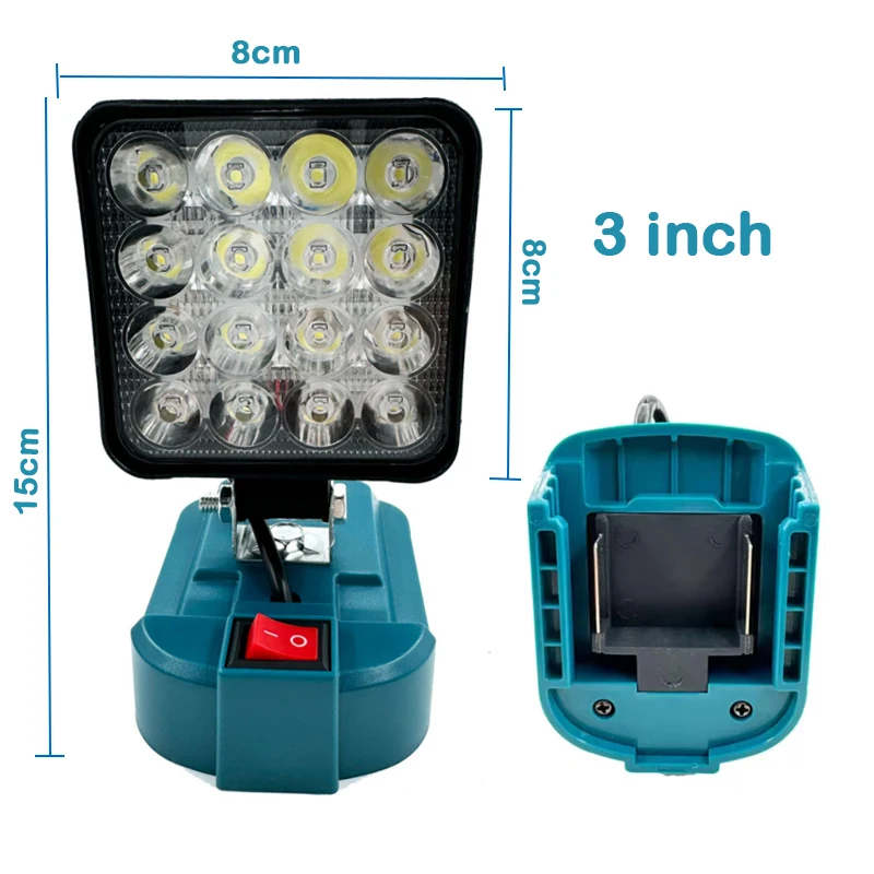 Cordless Flashlight Portable LED Work Light For Makita 14.4V-18V Li-ion Battery 3 inch Outdoor Camping Lamp Emergency Lighting