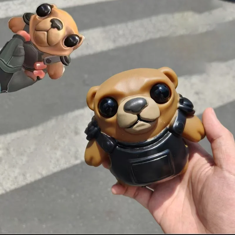 

Valorant Tactical Bear Squeeze Toys Stress Relief Toy Optional Sounder Game Checkerboard Pass Peripherals Dolls Gifts for Friend