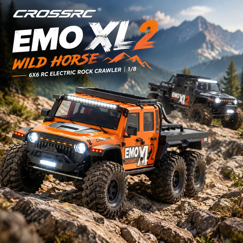 Crossrc EMO XL2 6wd Big Mustang 6X6 Remote-Control Electric Climbing Off-Road Vehicle Differential Lock Dual-Speed