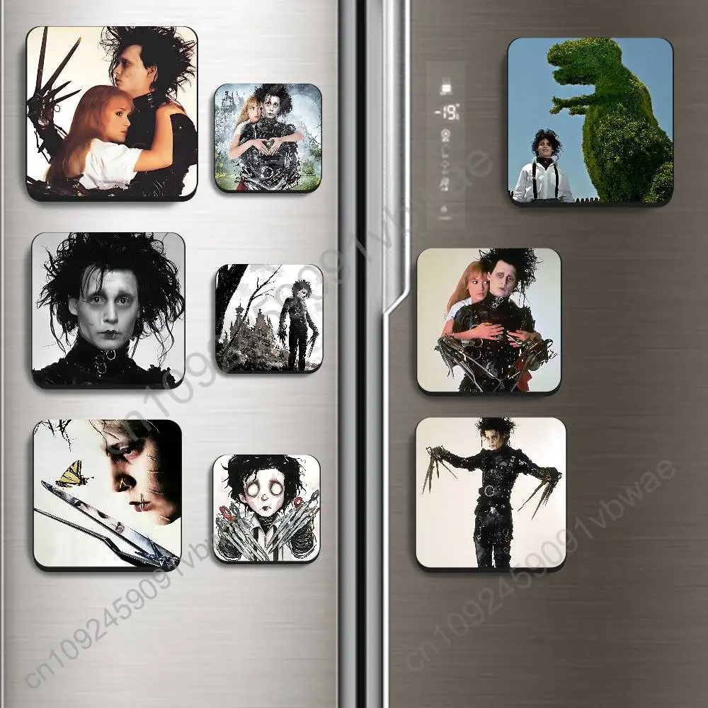 

Robot Edward Scissorhands Black Square Plastic Fridge Magnet, for Magnetic, No Trace Left, Durable, Smooth and Textured