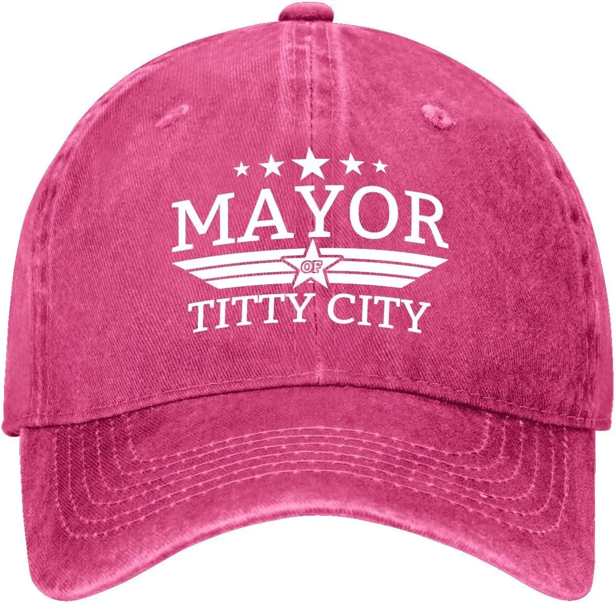 

Mayor of Titty City Hats for Womens Soft Washed Distressed Baseball Cap