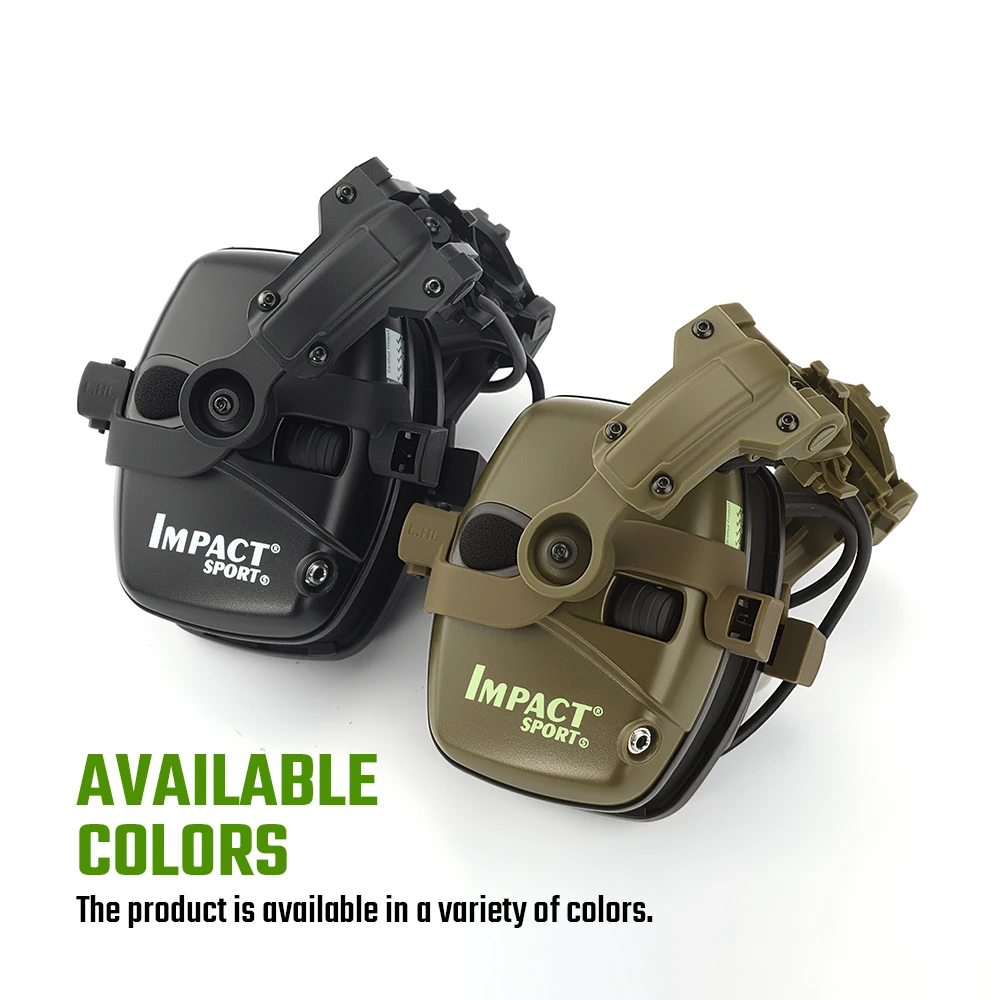 Tactical Helmet Mounted Electronic Earmuff FAST Rail Compatible Sound Amplification Noise Reduction Headset for Shooting Hunting