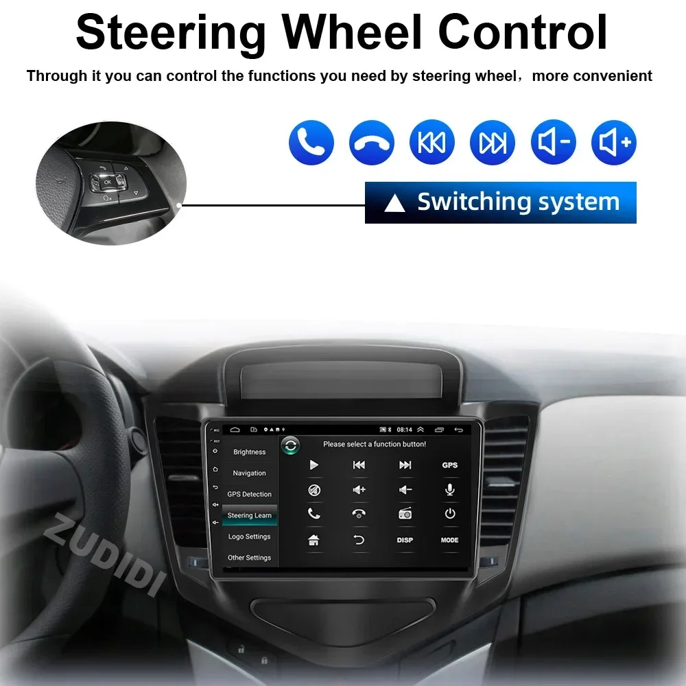 8 Core Car android 13 multimedia For Chevrolet Cruze 2008-2012 Car Radio Video Player Autoraido Carplay 4G GPS 2 din dvd