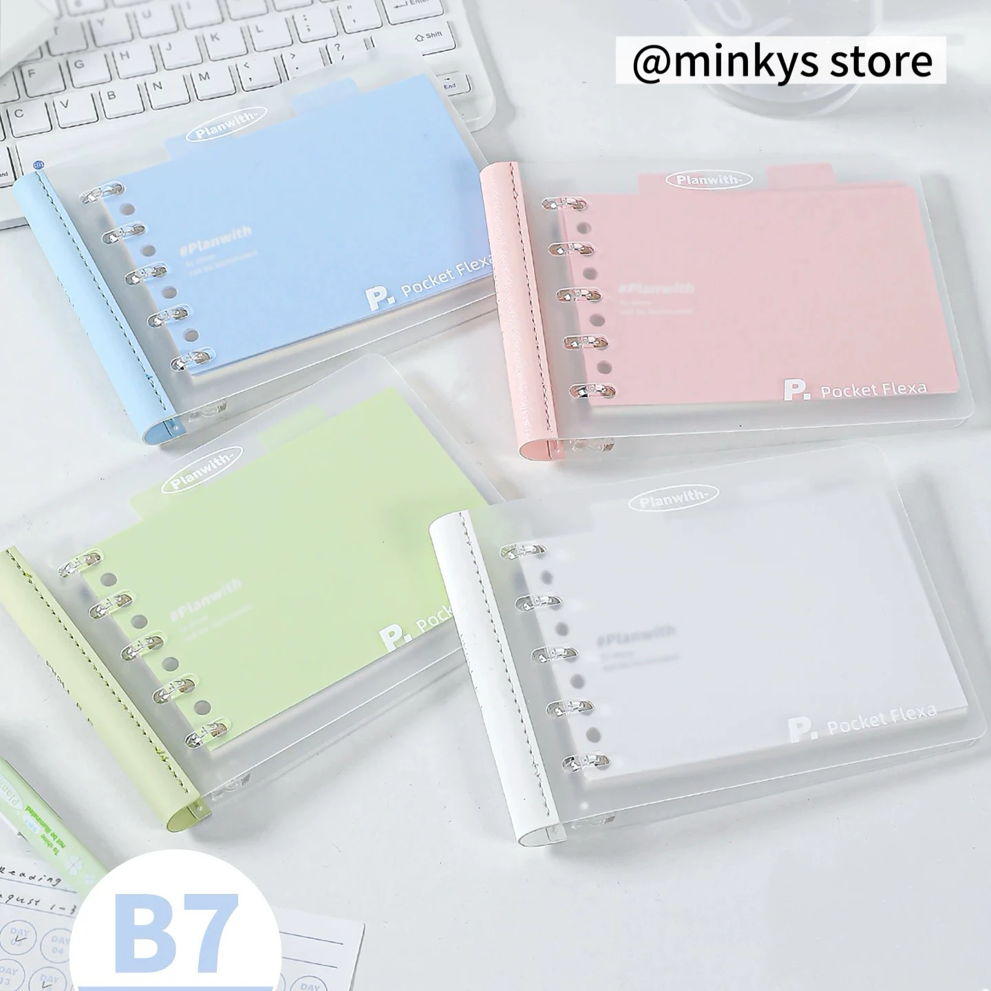 MINKYS 2026 Kawaii B7 Binder Pocket Planner Memo Pads Book N