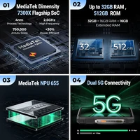 Ulefone Armor 33 Pro 5G Rugged Phone 25500 mAh 512GB ROM 120Hz 6.59”3.4" Rear Screen NFC Android Smartphone 4