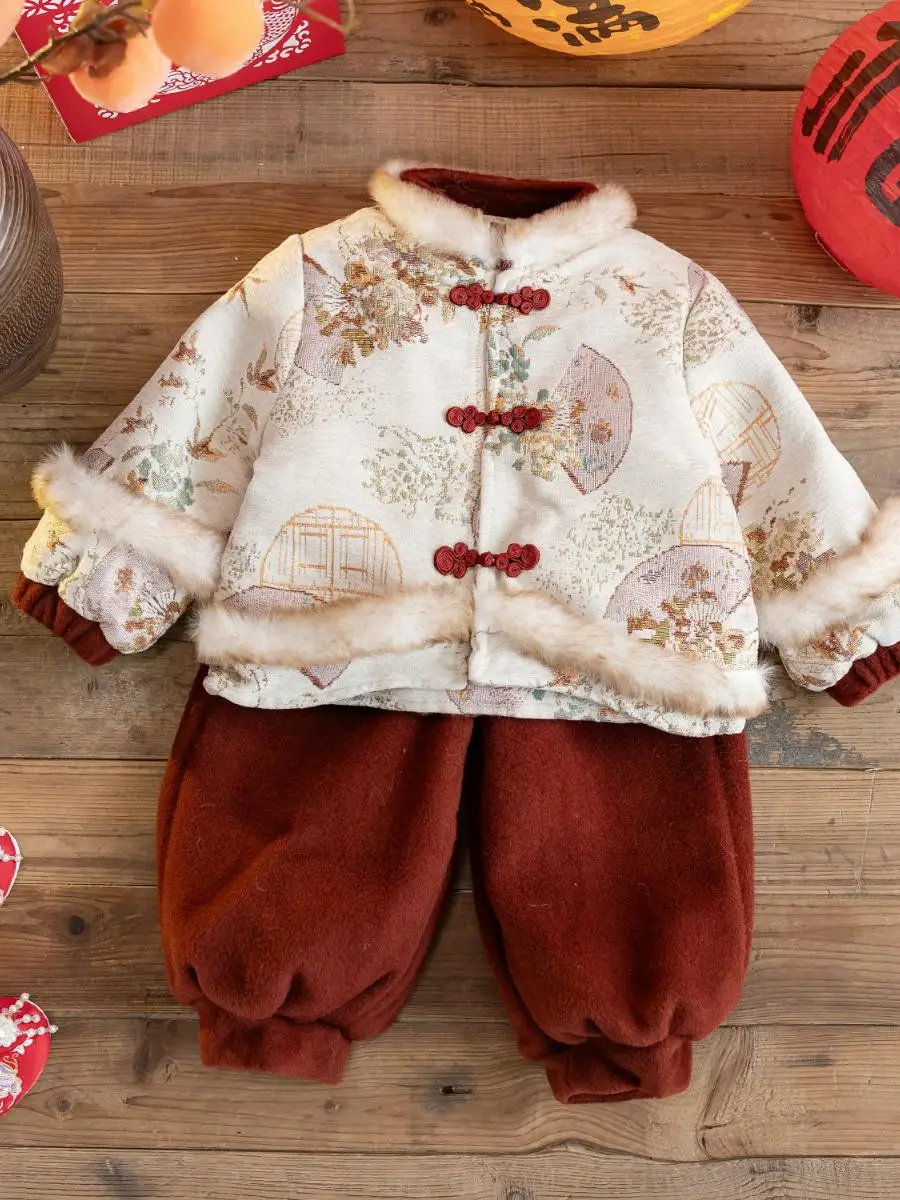 

Новогодняя одежда для девочек: зимний традиционный китайский костюм, наряд для празднования Нового года, для девочек и малышей...