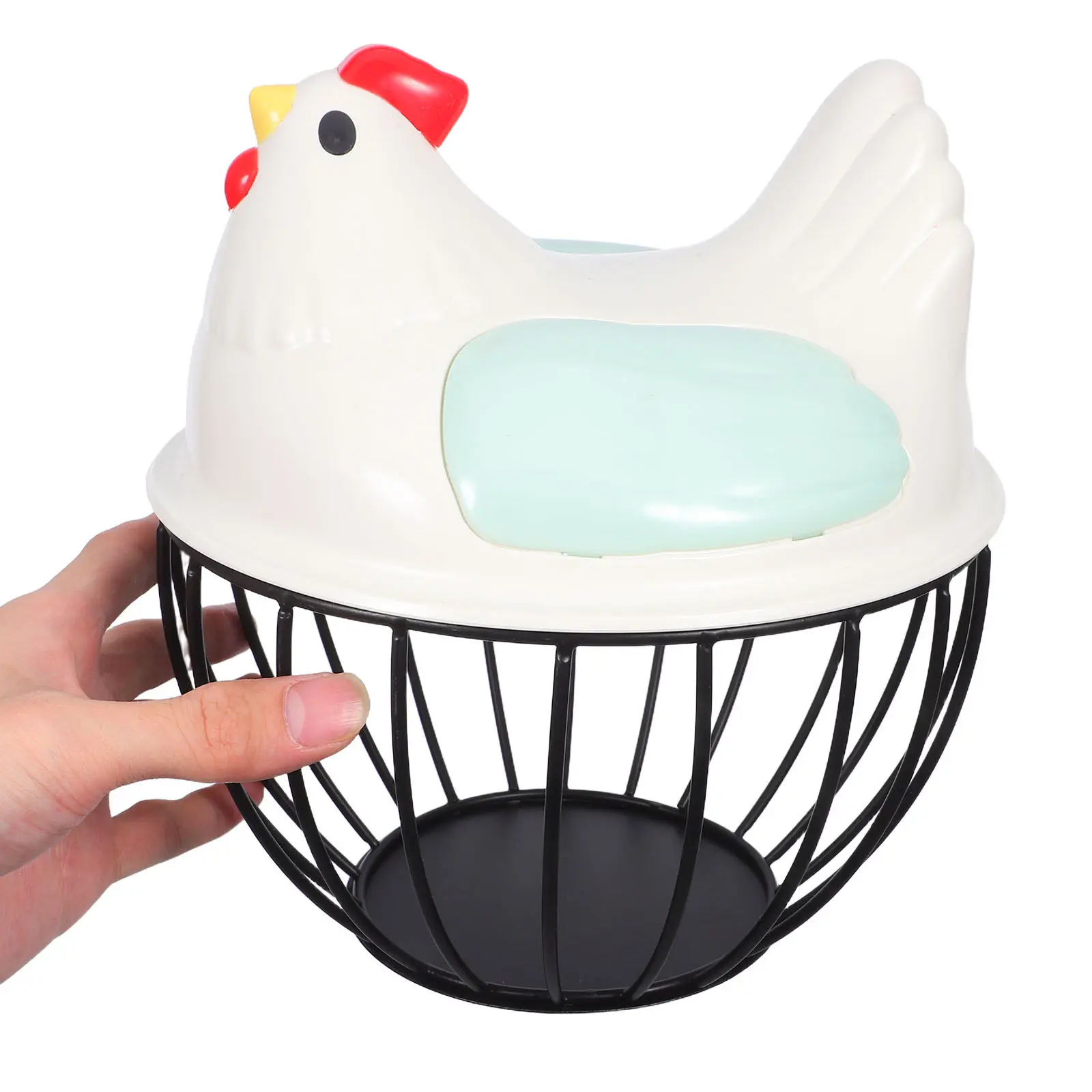 

Прочная железная корзина для яиц с пылезащитной крышкой, декор в стиле фермерского дома, контейнер для хранения яиц, органайзер для столешницы, для кухонного декора