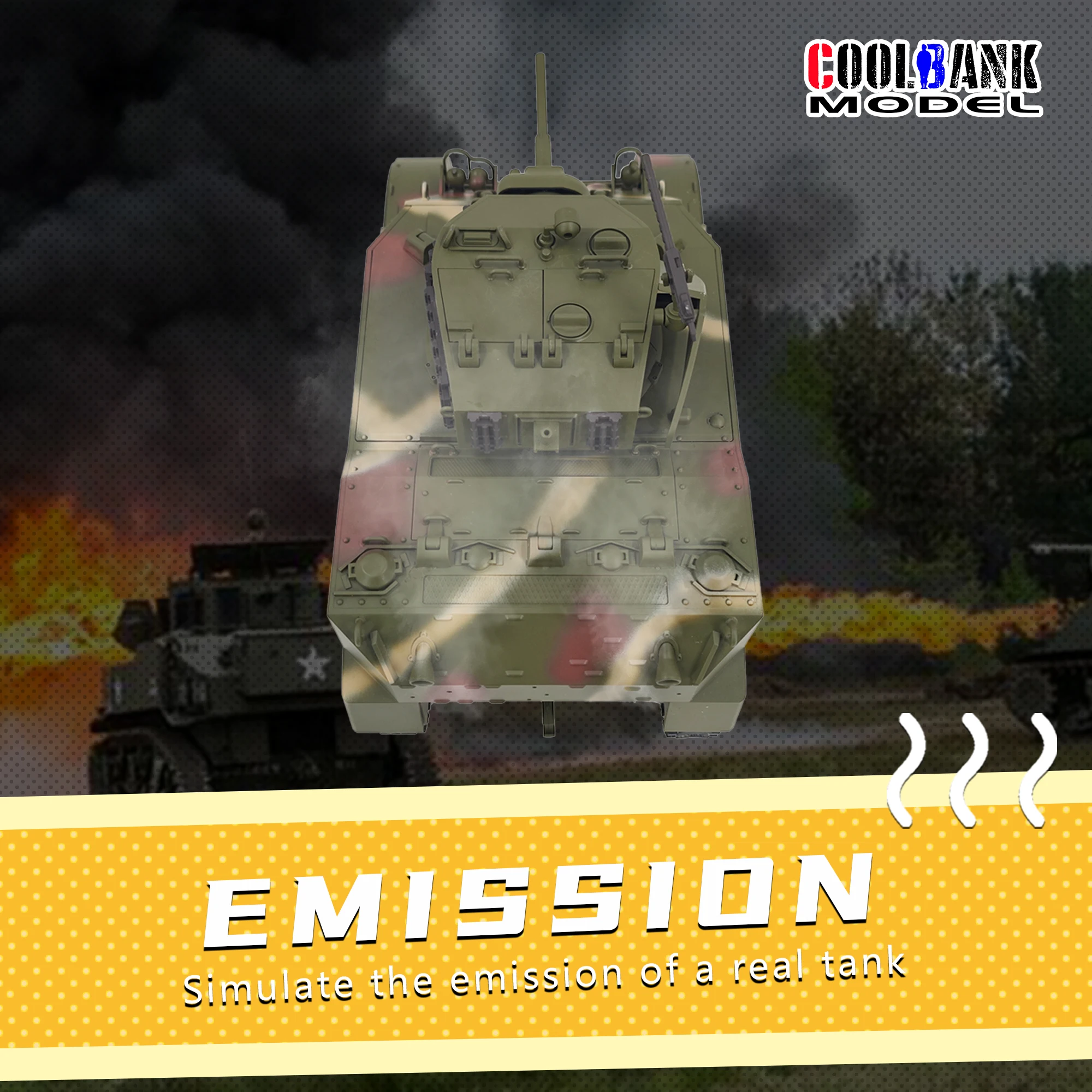 Coolbank Fernbedienung Licht Tank US M5A1 Stuart Tank 1/16 Krieg RC Militär Fahrzeug Simulation Rauchen Sammlung Modell für Jungen