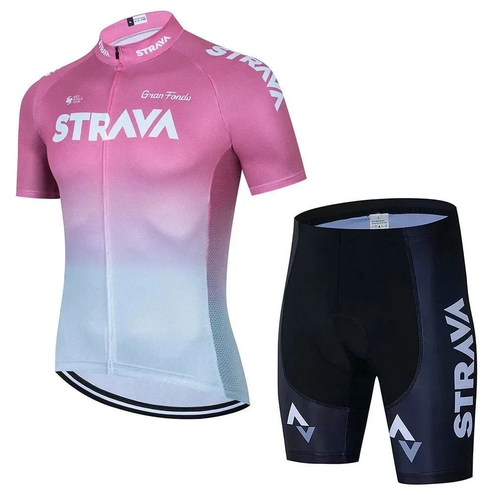 2024 Strava Radfahren Jersey Set Sommer Kurzarm Atmungsaktive männer MTB Fahrrad Radfahren Kleidung Uniform Anzug – Detail 5