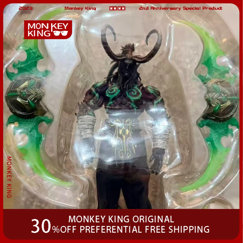 

25cm World of Warcraft Anime Figure Illidan Stormrage Perimeter PVC Model Statue Desktop Decoration Ornaments New Year Gifts Toy