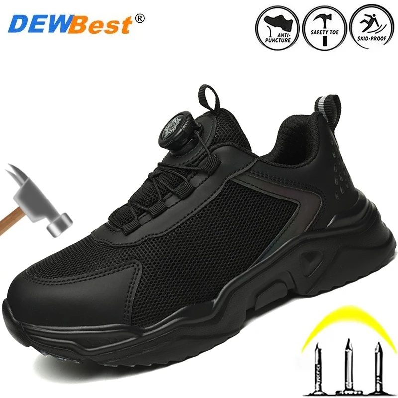 Four seasons women's shoes anti-smash anti-puncture breathable lightweight plastic steel head safety shoes work protective shoes