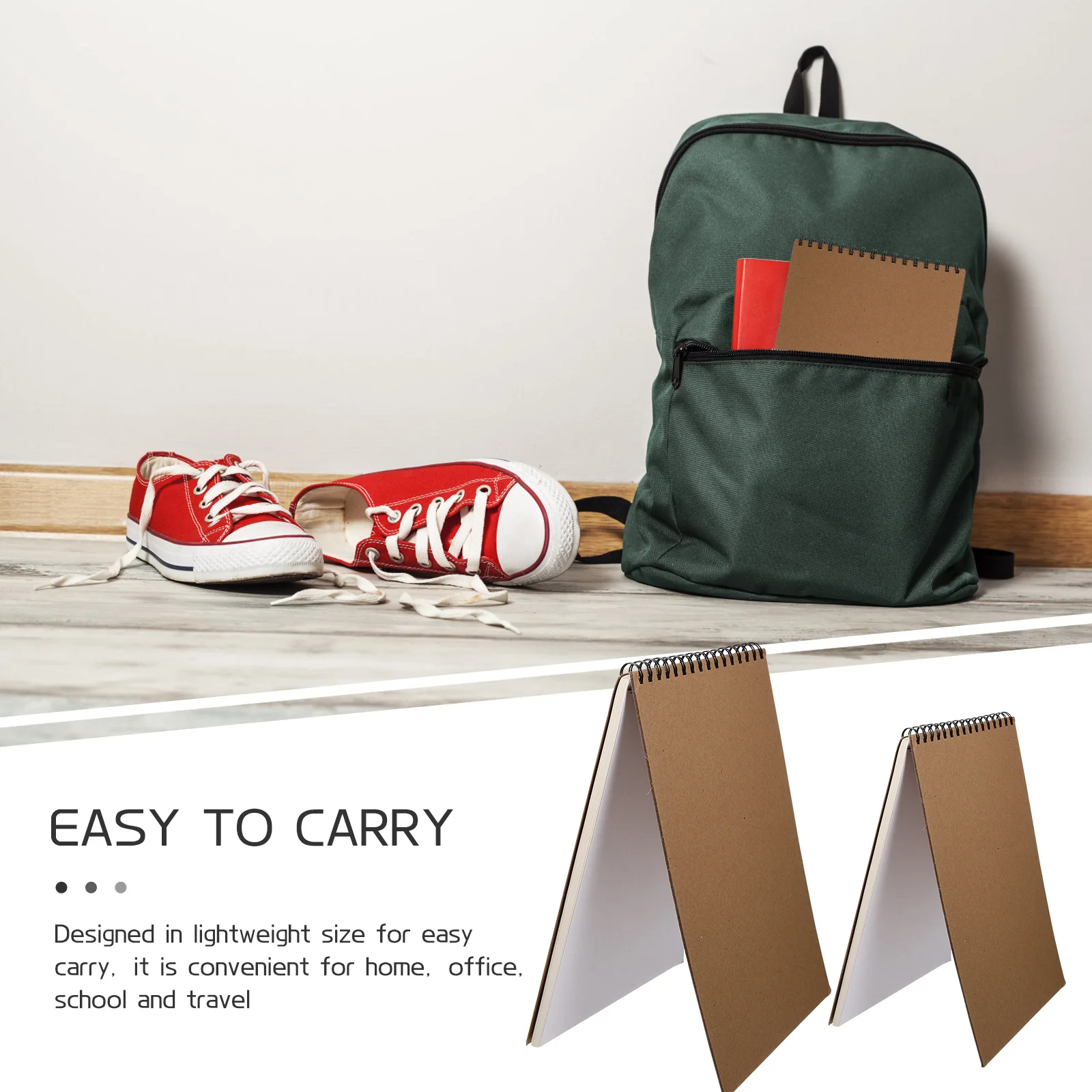 

2Pcs Simple Style Sketchbooks Students Drawing Books Art Coil Sketchpads Multipurpose Portable Blank Notebooks for Painting