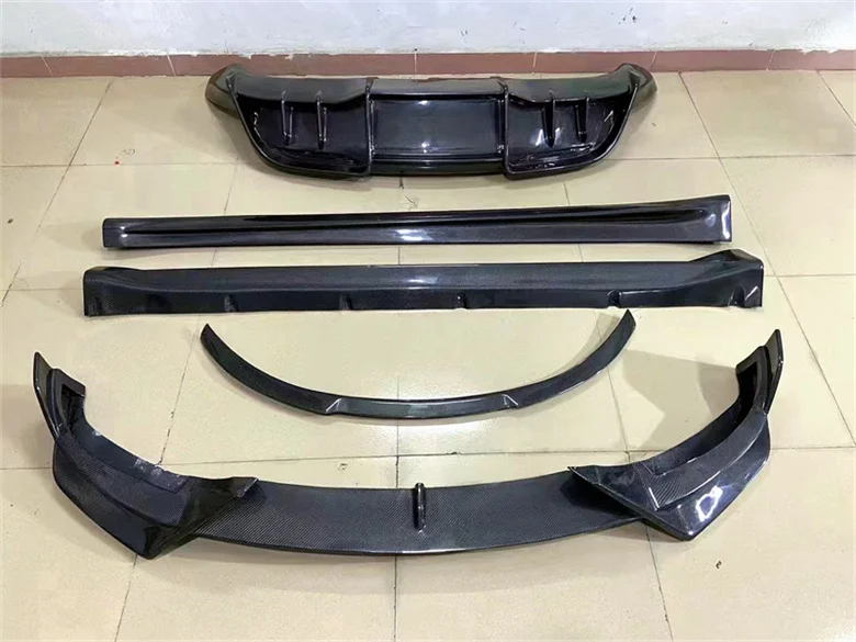 Carbon Fiber Front Bumper Lip Rear Spoiler Trunk Diffuser Side Skirt Body Full Kit For Tesla Model Y 2020 2021 2022 2023 2024