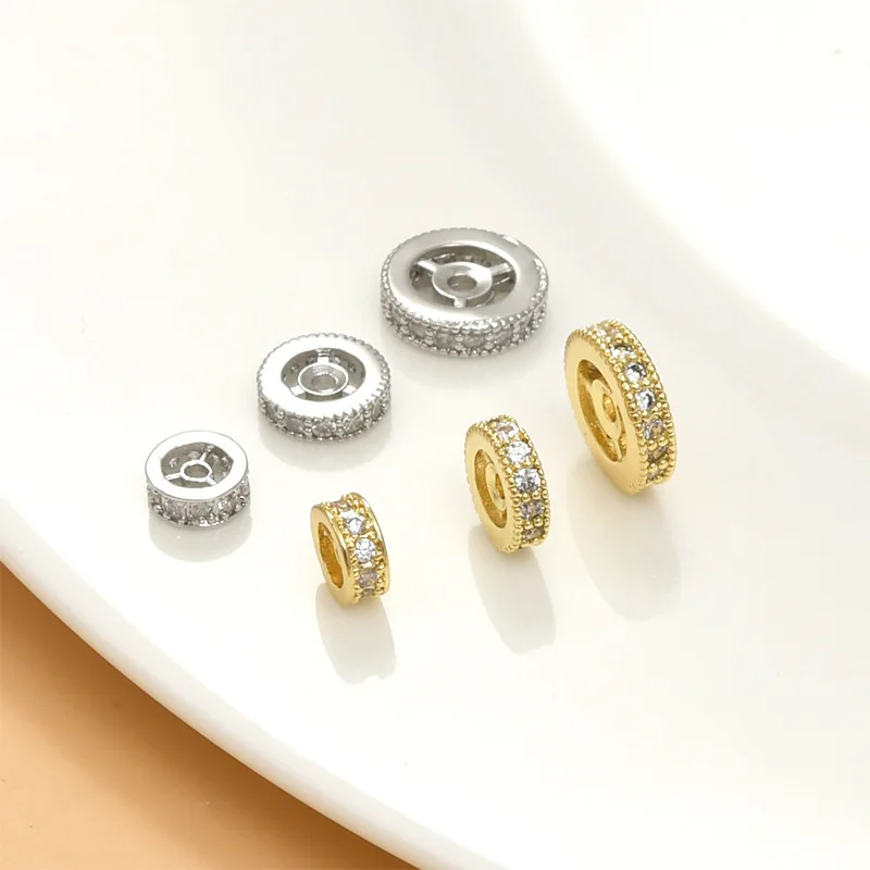 

Медные бусины с покрытием из 18-каратного золота, цвета настоящего золота, с цирконами, для изготовления браслетов, ожерелий, серег, аксессуаров для украшений, оптовая партия