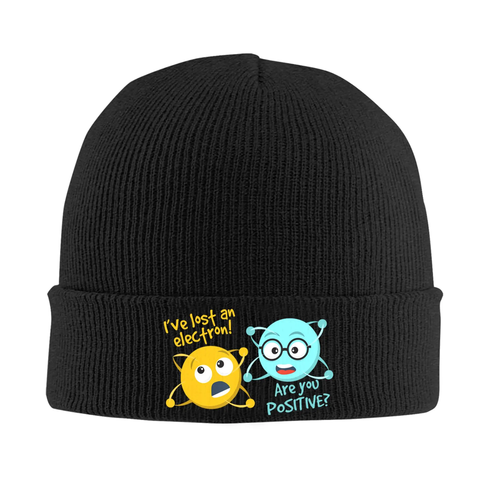 I Lost An Electron Are You Positive Chemistry Joke Knitted Hat  Beanie Hats Adult Unisex Bonnet Hats Autumn Winter Caps Gift