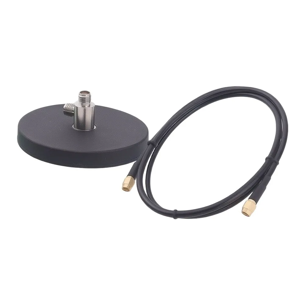 Vehicle Antenna Magnetic Mount Base Coaxial Extension Cable Dual Male Connector For Walkie Talkie Radio