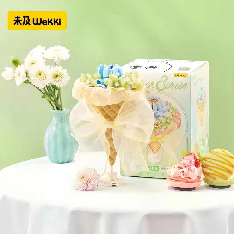 باقة أبدية تجميع اللبنات Kawaii أنيمي الكرتون نموذج سطح المكتب تحصيل الحلي هدايا عيد الأطفال