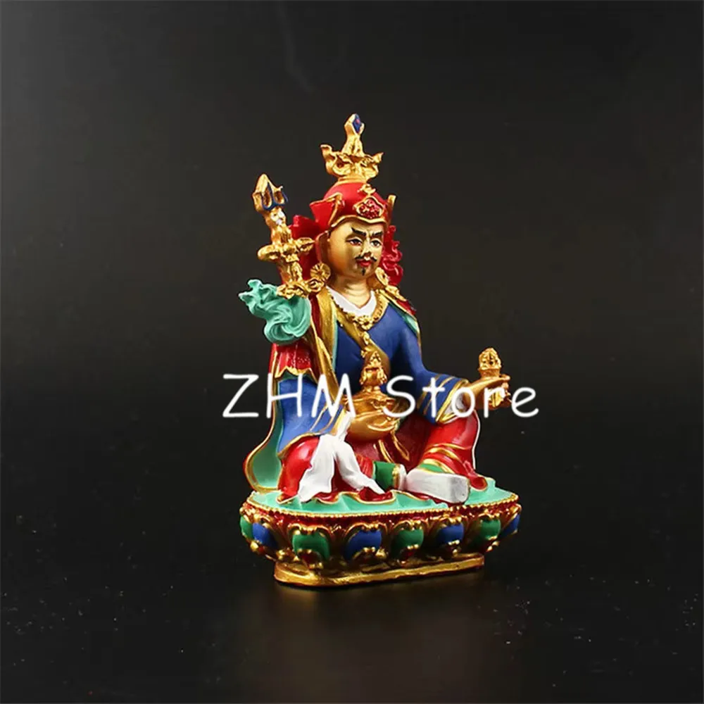 Buddhist Tantric Supplies Padmasambhava Figurine Constant Auspicious Exquisite Hand Painted Resin Solemn Buddha