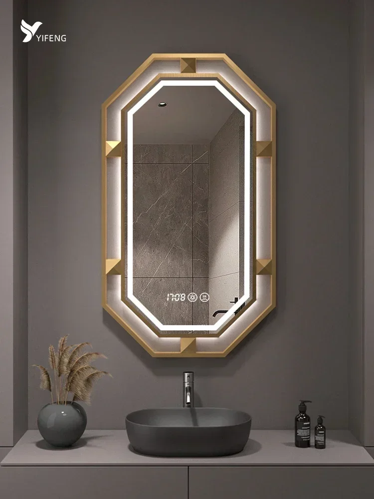 

Stainless steel framed intelligent bathroom , washbasin , decorative , toilet bathroom mirror, wall mounted mi