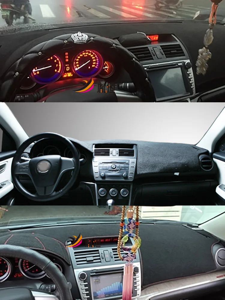 Para mazda 6 2009-2013 atenza wagon gh carro-estilo dashmat painel capa instrumento isolamento protetor solar almofada