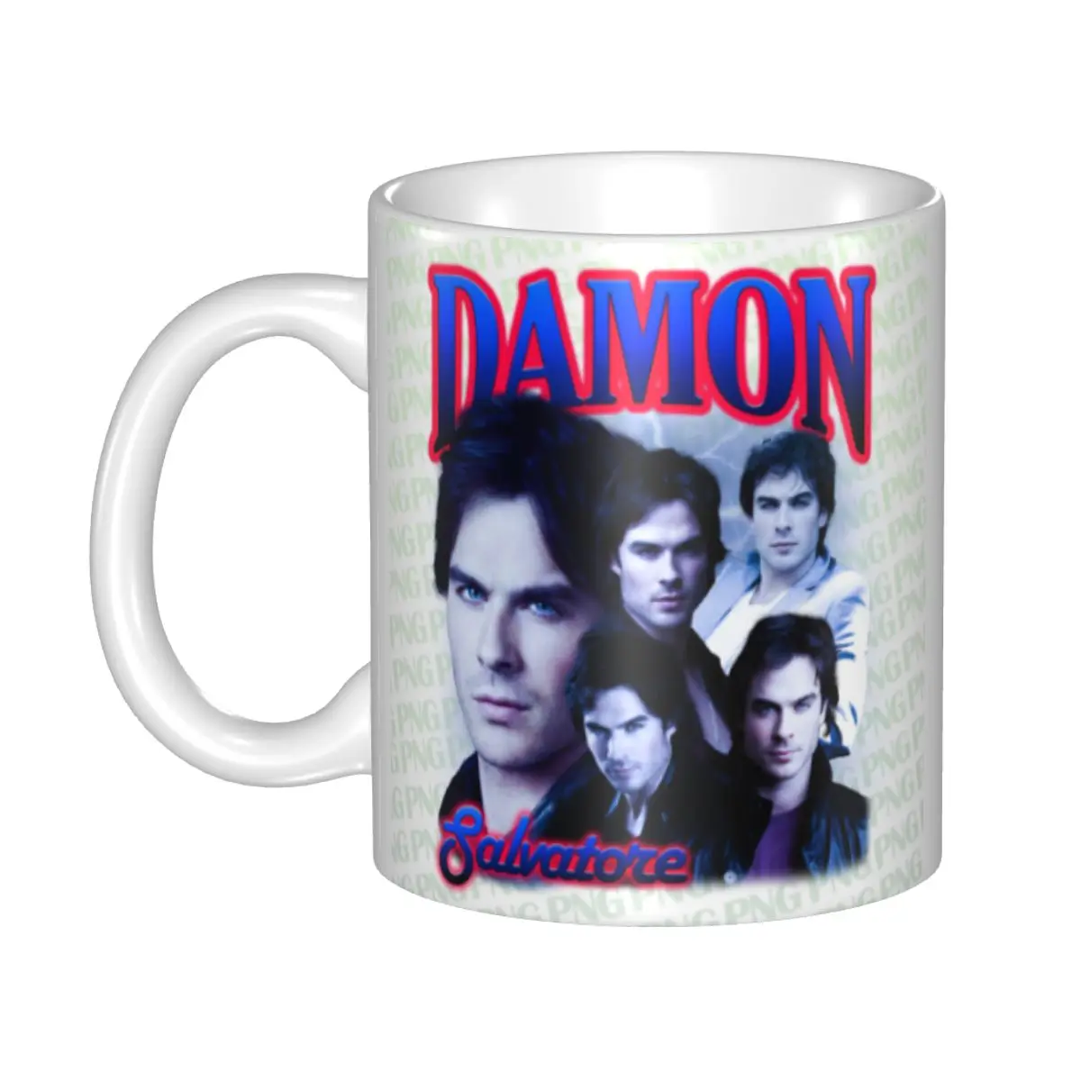 

Custom DIY Damon Salvatore Ceramic Mug Custom The Vampire Diaries Coffee Cups Creative Gift