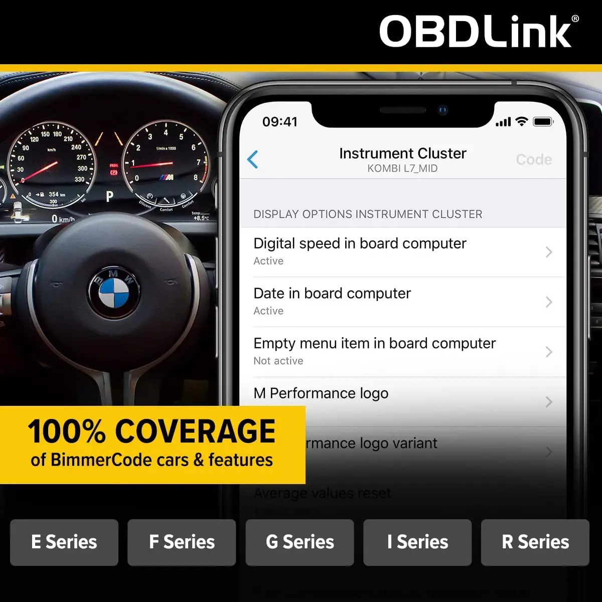 Bluetooth 5.1 OBD2 Adapter for BMW/Mini, Compatible with iPhone/iOS & Android, Car Coding and Diagnostic Scanner